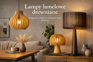 Stylowe dodatki – lampy lamelowe drewniane